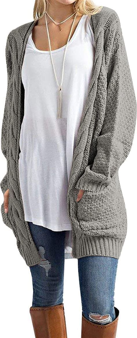 Astylish Women's Open Front Long Sleeve Chunky Knit Cardigan