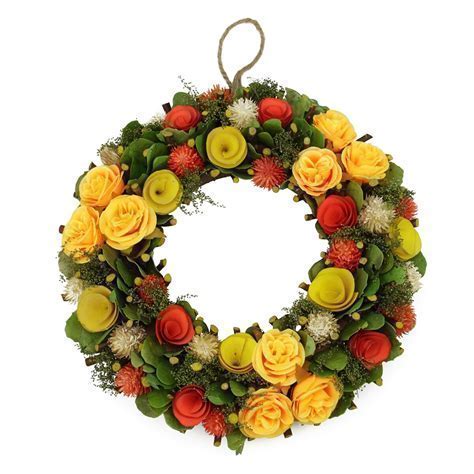 Orange and Yellow Hydrangea Wreath